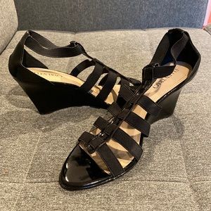 Ellen Tracy Janson Black Wedge Heels